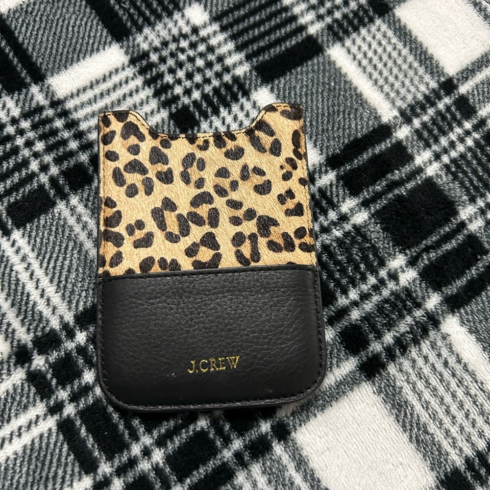 J.Crew Tan and Black Leopard Card Holder
